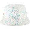 Multicolored Sequin Bucket Hat, White - Hats - 3