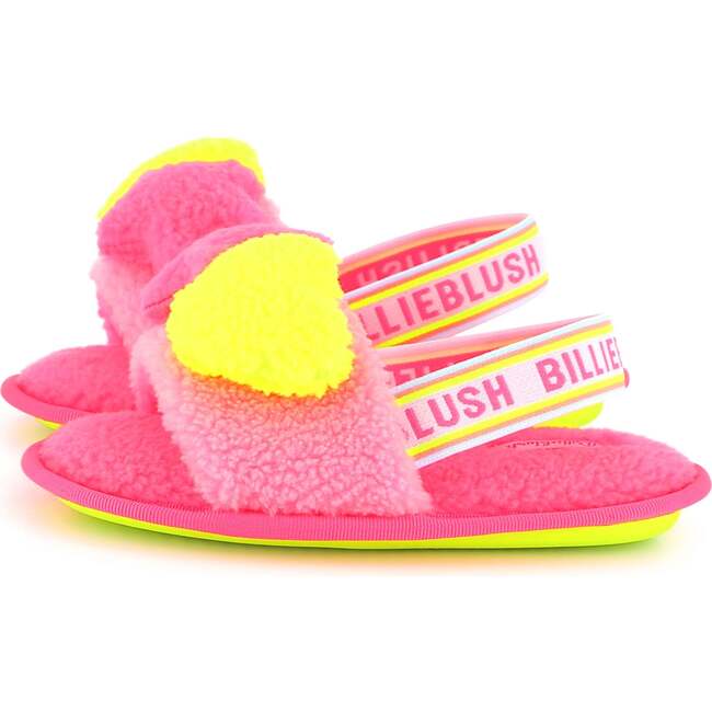 Fluffy Slingback Strap Sandal, Pink - Slippers - 2