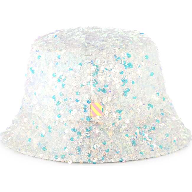Multicolored Sequin Bucket Hat, White - Hats - 4