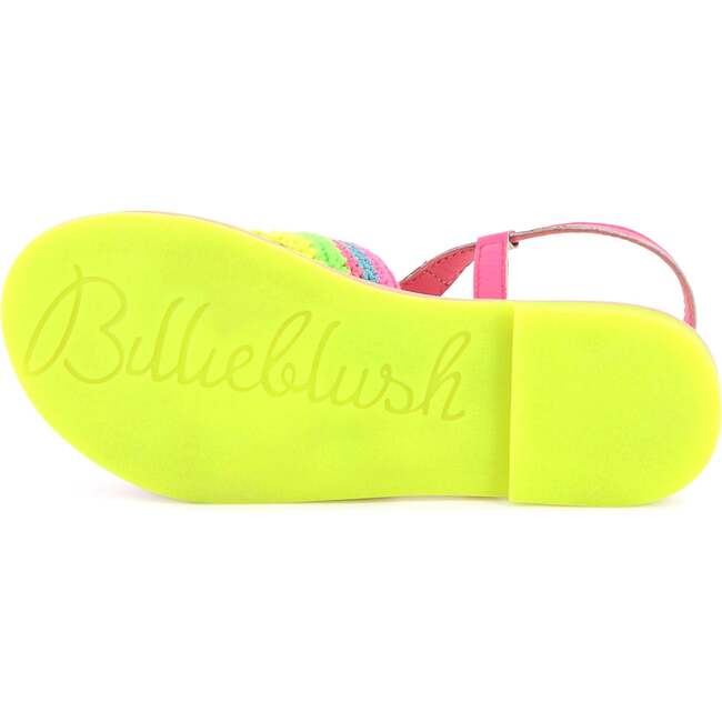 Neon Colorblock Crochet Sandals, Pink - Sandals - 7