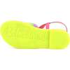 Neon Colorblock Crochet Sandals, Pink - Sandals - 7