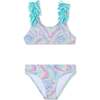 Beach Glass Ruffle Trim Bikini, Blue - Two Pieces - 1 - thumbnail