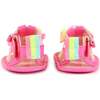 Multicolor Strap Pom Sandals, Pink - Sandals - 5