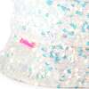 Multicolored Sequin Bucket Hat, White - Hats - 5