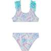 Beach Glass Ruffle Trim Bikini, Blue - Two Pieces - 2