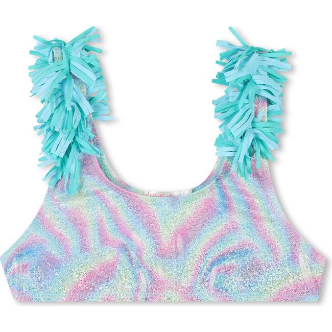 Beach Glass Ruffle Trim Bikini, Blue - Two Pieces - 3