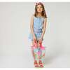 Bleached Denim Embroidered One-Piece, Blue - Rompers - 2