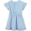 Bleach Denim Embroidered Dress, Blue - Dresses - 2
