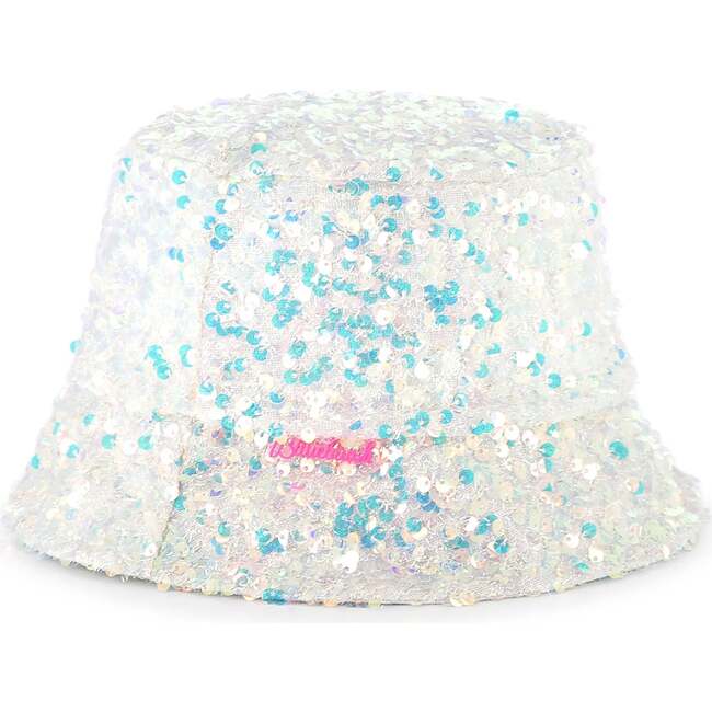Multicolored Sequin Bucket Hat, White - Hats - 6
