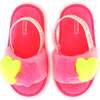 Fluffy Slingback Strap Sandal, Pink - Slippers - 5
