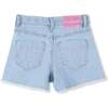 Denim Half Sequined Pattern Shorts, Blue - Shorts - 3