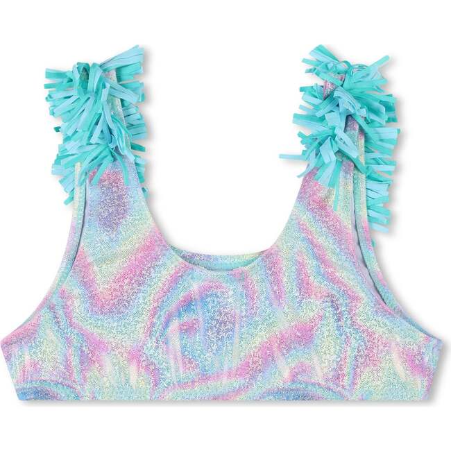 Beach Glass Ruffle Trim Bikini, Blue - Two Pieces - 4