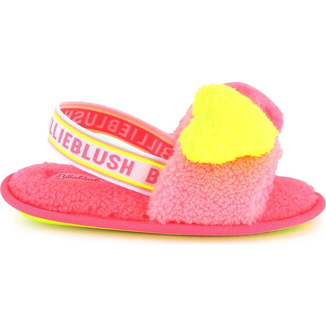 Fluffy Slingback Strap Sandal, Pink - Slippers - 7