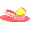 Fluffy Slingback Strap Sandal, Pink - Slippers - 7