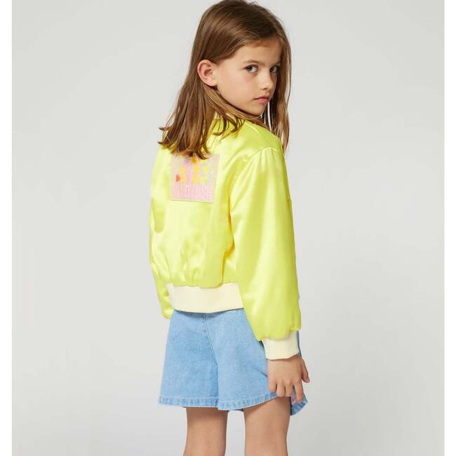 Denim Half Sequined Pattern Shorts, Blue - Shorts - 5
