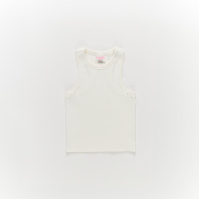 Girls Rib Tank in White