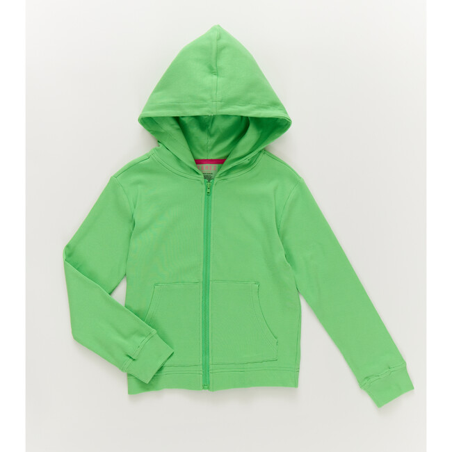 Girls Rib Hoodie in Tropic Green