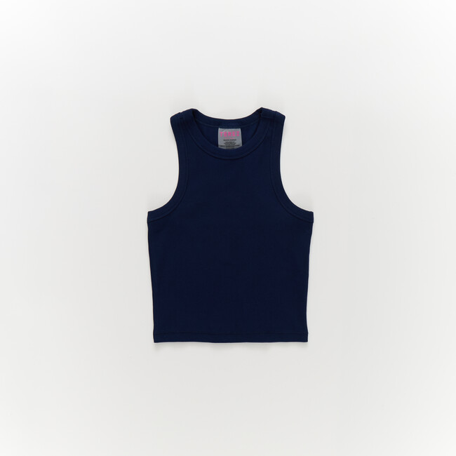 Girls Rib Tank in Navy