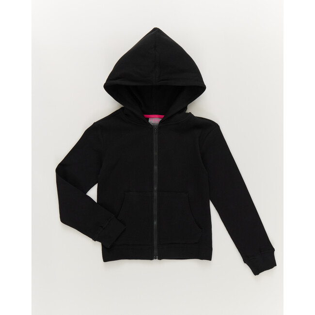 Girls Rib Hoodie in Black