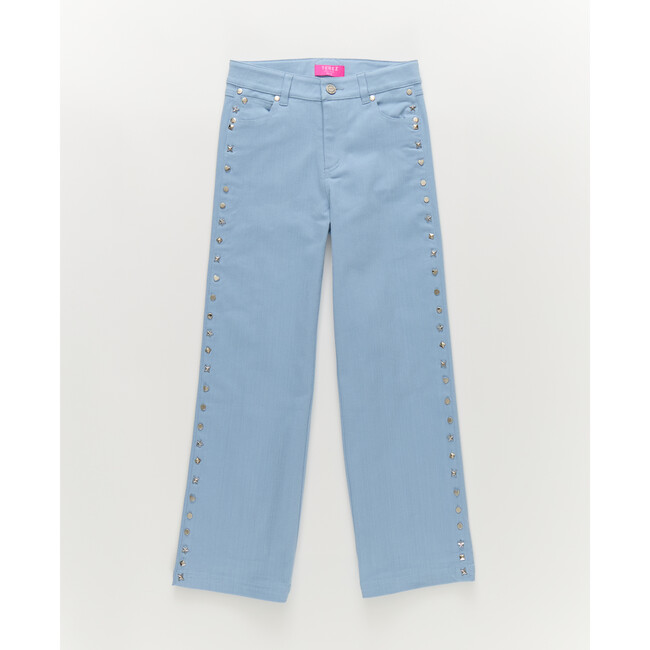 Girls Twill Stud Pant in Cloud Blue