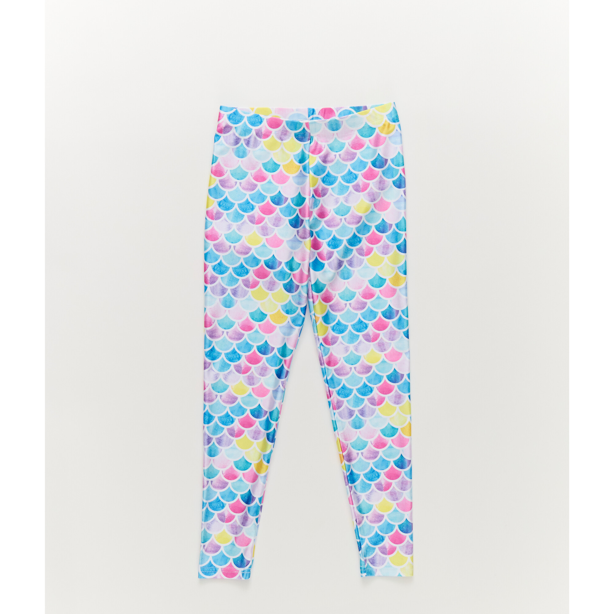 Girls Hi-Shine Leggings in Watercolor Mermaid - Leggings - 1