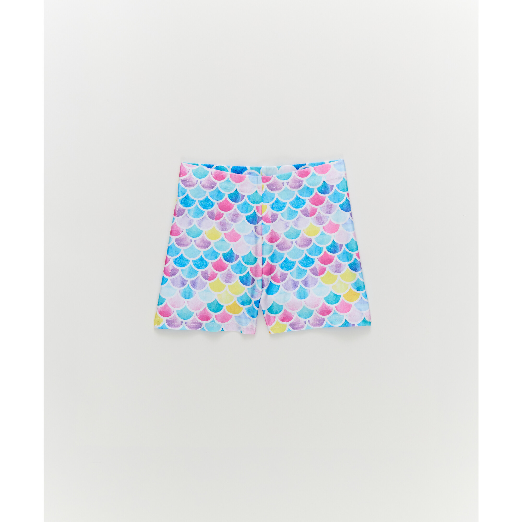 Girls Hi-Shine Booty Shorts in Watercolor Mermaid - Shorts - 1
