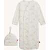 White Serene Safari Modal Magnetic Cozy Sleeper Gown + Hat Set - Nightgowns - 1 - thumbnail