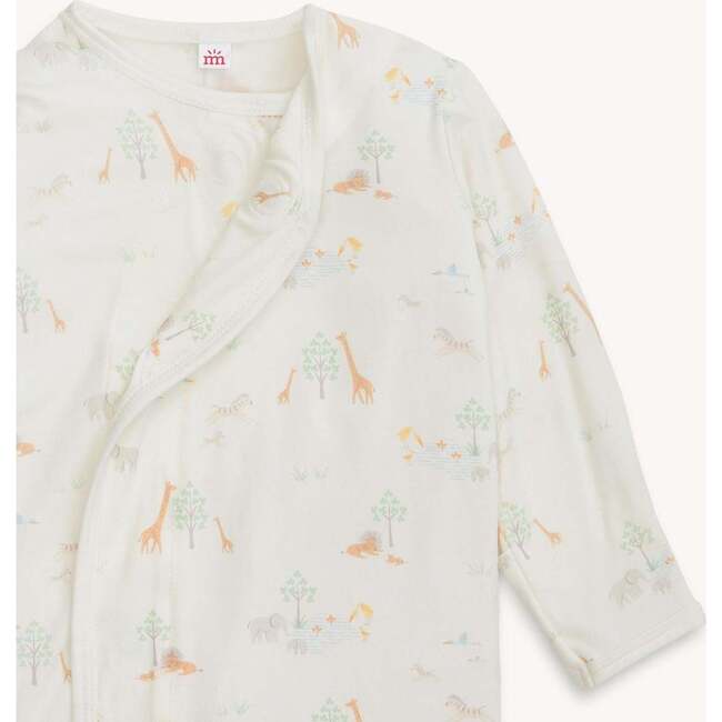 White Serene Safari Modal Magnetic Cozy Sleeper Gown + Hat Set - Nightgowns - 2