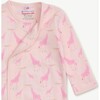 Pink Jolie Giraffe Organic Cotton Magnetic Open Bottom Gown + Hat Set - Nightgowns - 2