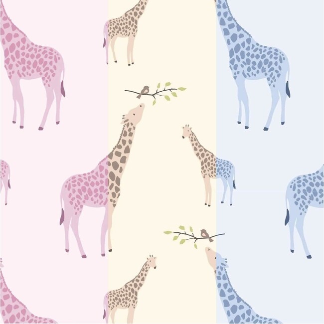 Pink Jolie Giraffe Organic Cotton Magnetic Open Bottom Gown + Hat Set - Nightgowns - 3