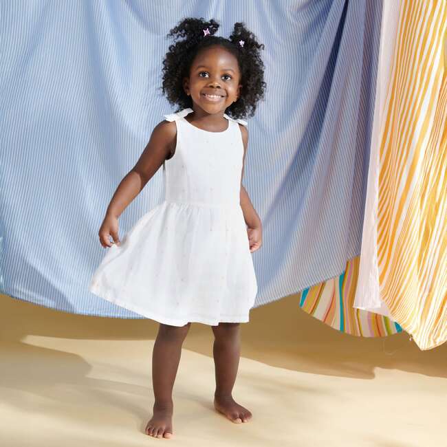 White Cotton Magnetic Easy Peasy Sleeveless Dress - Dresses - 4