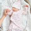 Pink Baa Baa Baby Modal Magnetic Cozy Sleeper Gown + Hat Set - Nightgowns - 2