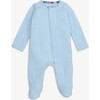 Love Lines Blue Organic Cotton Pointelle Magnetic Footie - Footie Pajamas - 1 - thumbnail