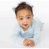 Love Lines Blue Organic Cotton Pointelle Magnetic Footie - Footie Pajamas - 3