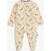Cream Jolie Giraffe Organic Cotton Magnetic Footie - Footie Pajamas - 1 - thumbnail