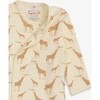 Cream Jolie Giraffe Organic Cotton Magnetic Open Bottom Gown + Hat Set - Nightgowns - 2