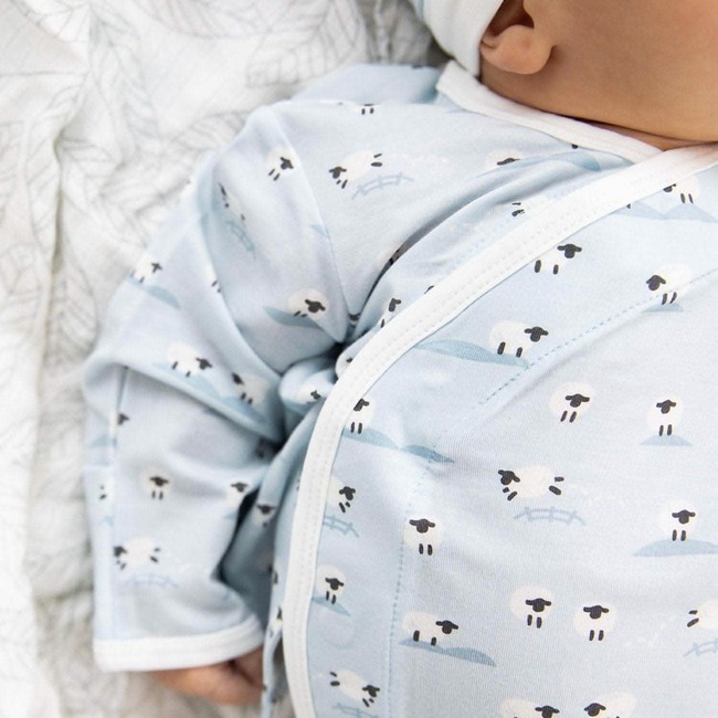 Blue Baa Baa Baby Modal Magnetic Take-Me-Home Kimono Set - Mixed Apparel Set - 4
