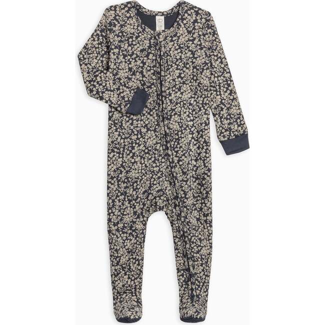 Peyton Zipper Sleeper Chicory Floral / Navy - Footie Pajamas - 1