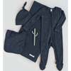 Peyton Zipper Sleeper Chicory Floral / Navy - Footie Pajamas - 2
