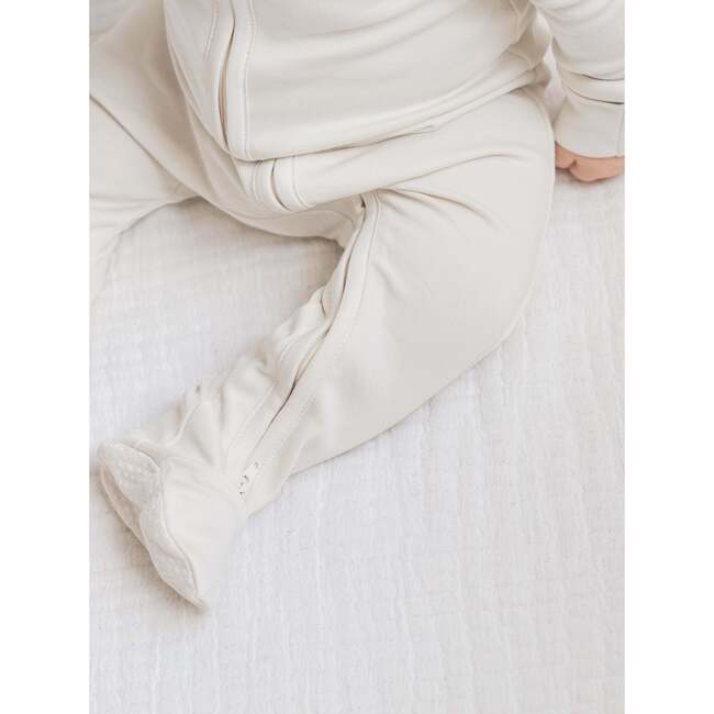 Peyton Zipper Sleeper Ivory - Footie Pajamas - 2