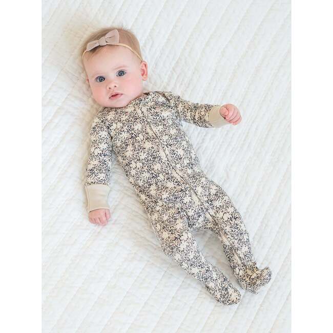 Peyton Zipper Sleeper Chicory Floral / Navy - Footie Pajamas - 6