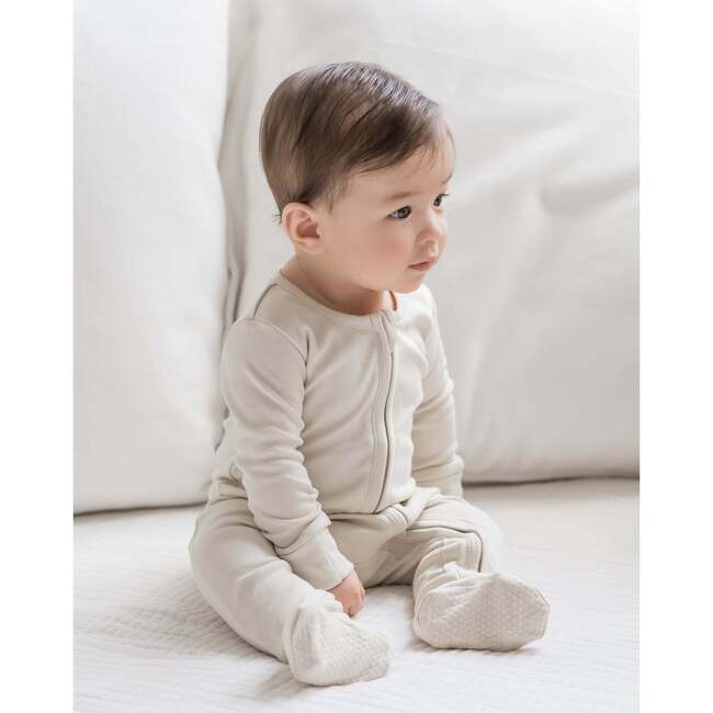 Peyton Zipper Sleeper Ivory - Footie Pajamas - 4
