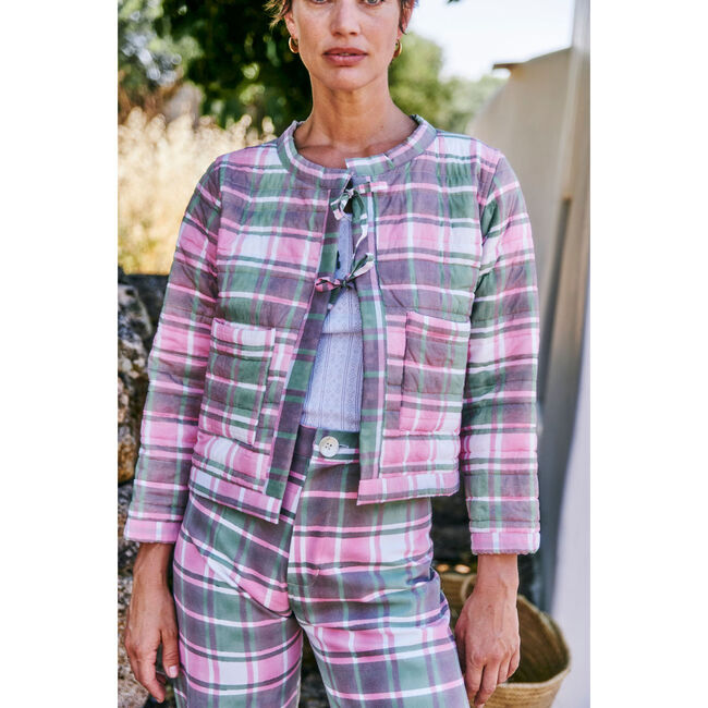Poppy Jacket, Tartan Print - Jackets - 4