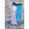 Long Wrap Skirt, Simi Print - Skirts - 5