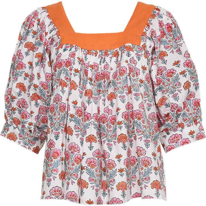Viti Top, Geranium Print - Blouses - 1