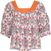 Viti Top, Geranium Print - Blouses - 1 - thumbnail