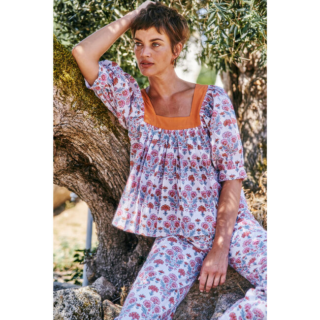 Viti Top, Geranium Print - Blouses - 2
