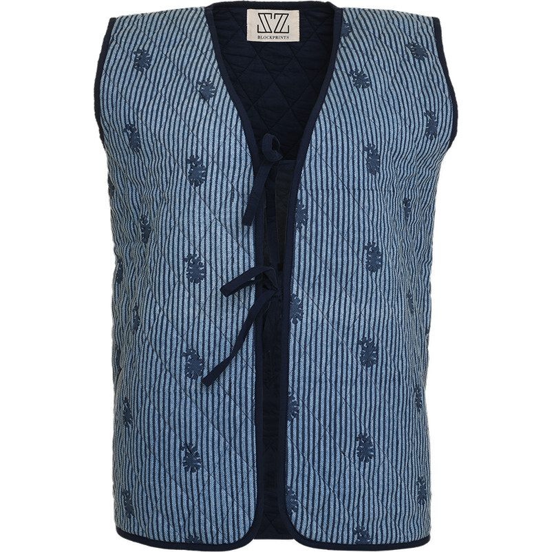 Denim Manju Vest, Small Paisley - Vests - 1