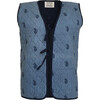 Denim Manju Vest, Small Paisley - Vests - 1 - thumbnail