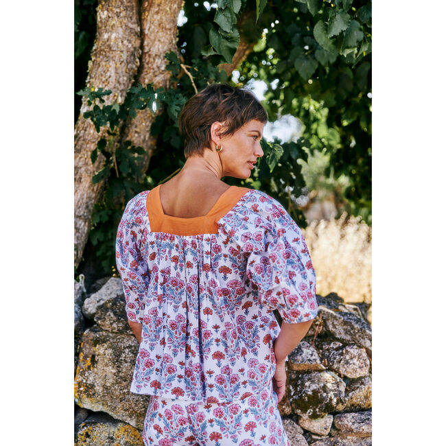 Viti Top, Geranium Print - Blouses - 4